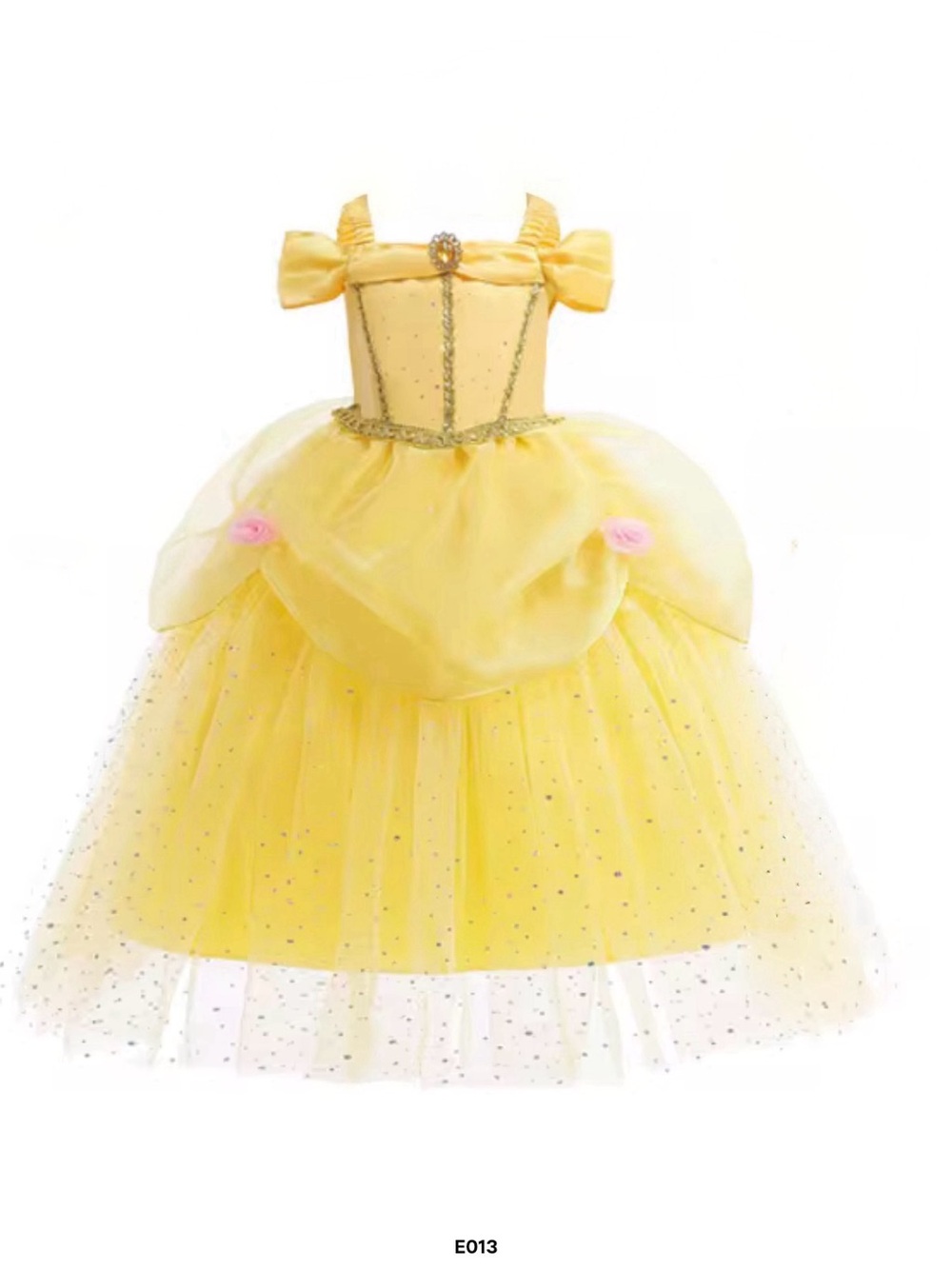 Yellow Princess Tulle Ball Gown Kids Costume